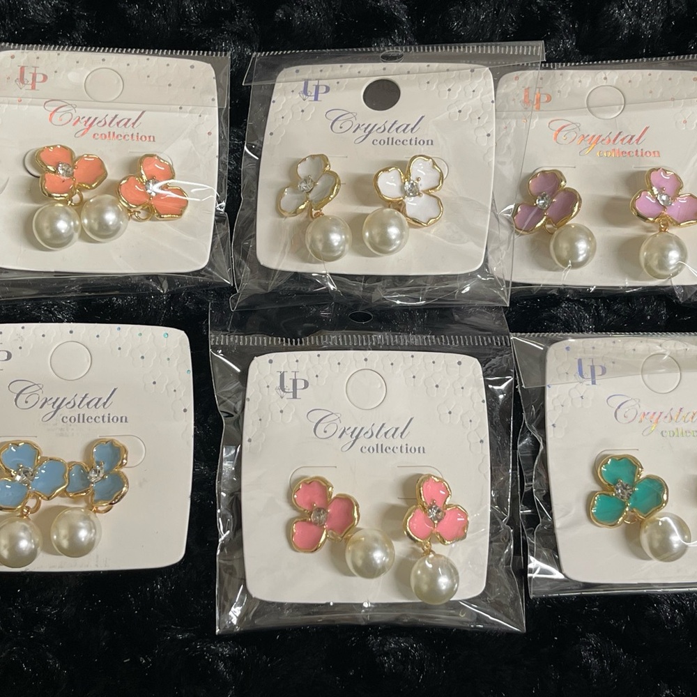 Flower Earrings Set